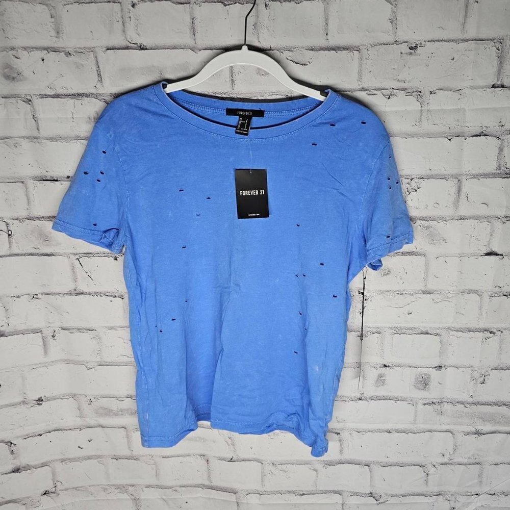 Forever 21 Tattered Blue Tshirt